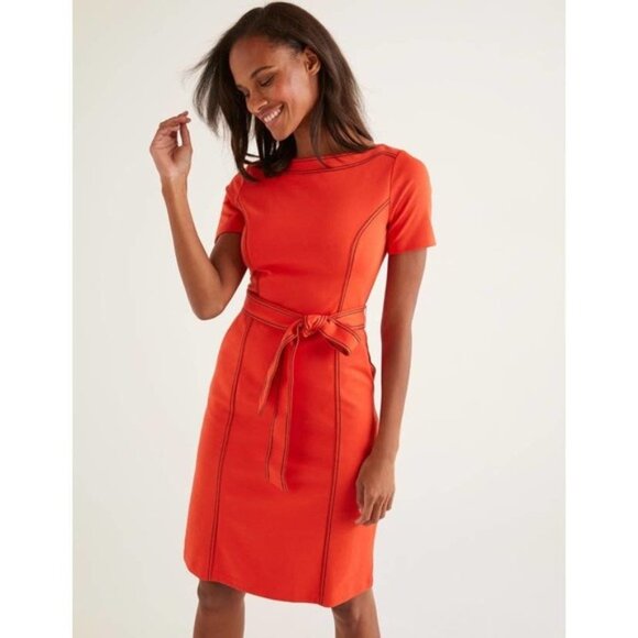 Boden Dresses & Skirts - Boden Rebecca Ponte Shift Dress Contrast Stitching Belted Career Soft